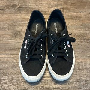Black Canvas Superga Cotu Classic Sneakers - size 8